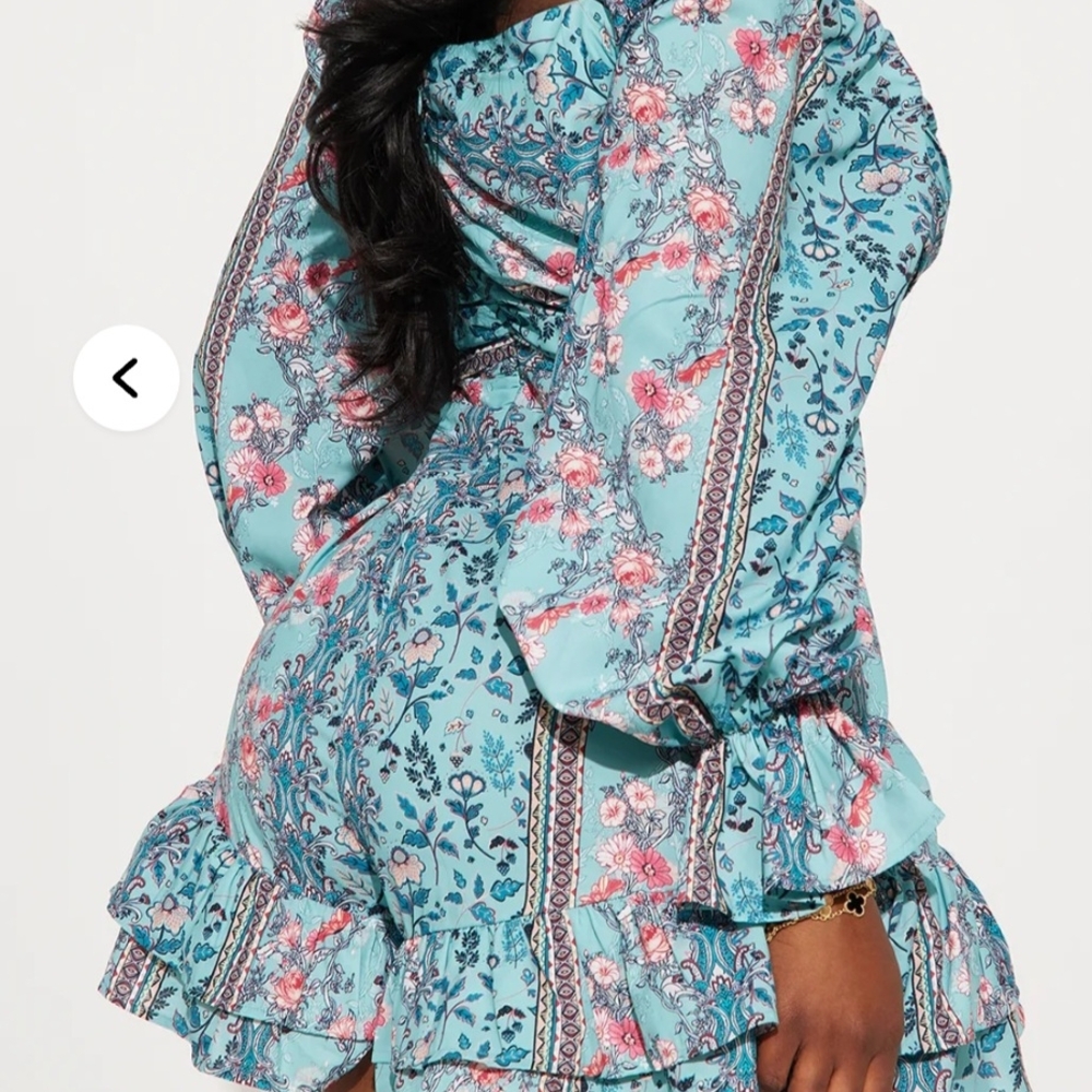 Fashion Nova Ruffle Long Sleeve Romper